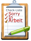 Check-Liste Sorry In Arbeit